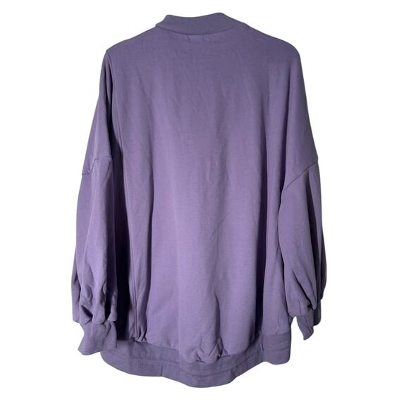 NWT Nap Loungewear Drawstring Hem Sweatshirt Purple Small Oversized Loose Baggy - Picture 6 of 7